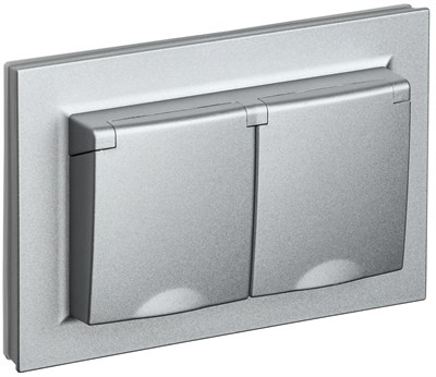 BRITE Роз. 2-я с кр. 16А в сб IP44 РСбш12-3-44-БрА алюм. IEK BR-R26-16-44-K47-F - фото 242045