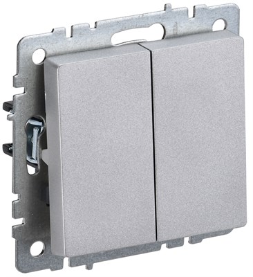 BRITE Выключ. 2-кл. 10А ВС10-2-0-БрА алюм. IEK BR-V20-0-10-K47 - фото 242052