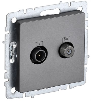 BRITE Роз. двойная TV+SAT РТВ/РСп12-БрС сталь IEK BR-AF20-O-K46 - фото 242058