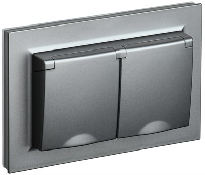 BRITE Роз. 2-я с кр. 16А в сб IP44 РСбш12-3-44-БрС сталь IEK BR-R26-16-44-K46-F - фото 242068