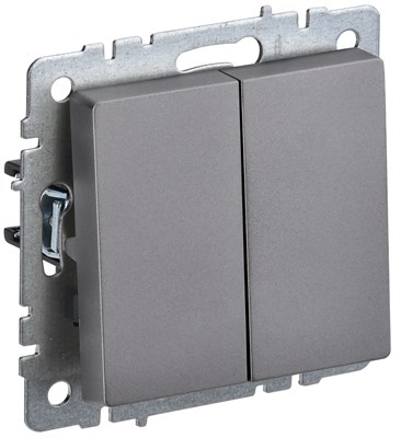 BRITE Выключ. 2-кл. 10А ВС10-2-0-БрС сталь IEK BR-V20-0-10-K46 - фото 242075
