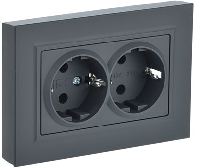 BRITE Роз. 2-я с з/к без з/ш 16А в сб. РС12-3-БрГ граф. IEK BR-R21-16-K53-F - фото 242090