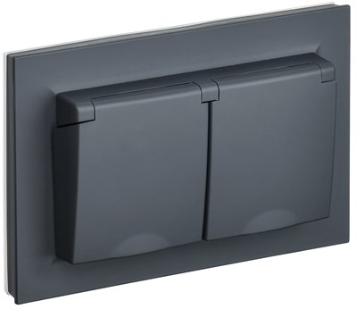 BRITE Роз. 2-я с кр. 16А в сб IP44 РСбш12-3-44-БрГ граф. IEK BR-R26-16-44-K53-F - фото 242091