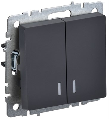 BRITE Выключ. 2-кл. с инд. 10А ВС10-2-1-БрГ граф. IEK BR-V20-1-10-K53 - фото 242099