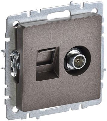 BRITE Роз. двойная TV+RJ45 кат.5E РТВ/РК12-БрТБ бр. IEK BR-AK20-1-K45 - фото 242128