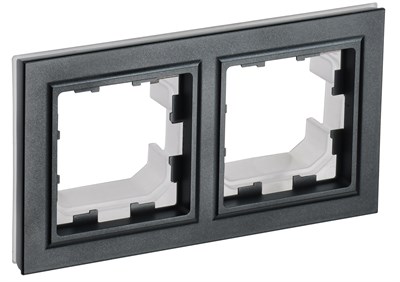 BRITE Рамка 2-мест. IP44 РУ-2-БрЧ-44 черн. IEK BR-M22-44-K02 - фото 242169