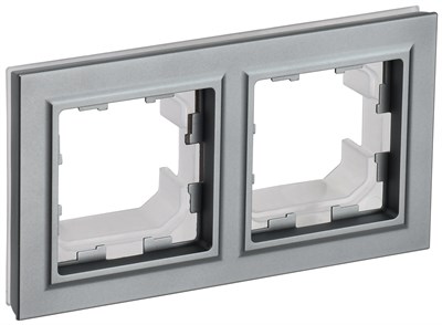 BRITE Рамка 2-мест. IP44 РУ-2-БрС-44 сталь IEK BR-M22-44-K46 - фото 242174