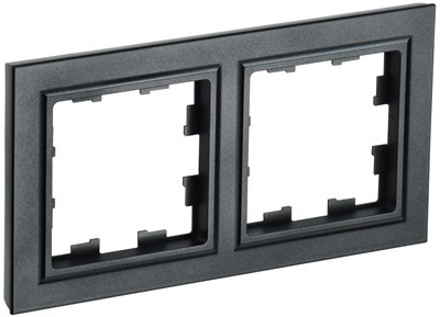 BRITE Рамка 2-мест. РУ-2-БрЧ черн. IEK BR-M22-K02 - фото 242178