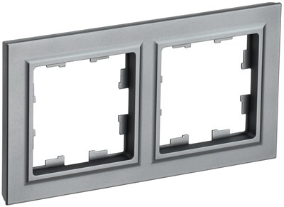 BRITE Рамка 2-мест. РУ-2-БрС сталь IEK BR-M22-K46 - фото 242184