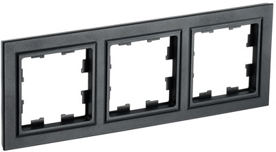 BRITE Рамка 3-мест. РУ-3-БрЧ черн. IEK BR-M32-K02 - фото 242188