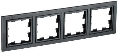 BRITE Рамка 4-мест. РУ-4-БрЧ черн. IEK BR-M42-K02 - фото 242198