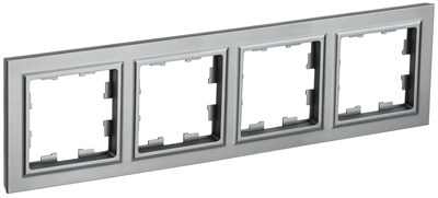 BRITE Рамка 4-мест. РУ-4-БрС сталь IEK BR-M42-K46 - фото 242204