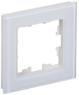 BRITE Рамка 1-мест. РУ-1-2-БрБ стекло бел. IEK BR-M12-G-K01 - фото 242207