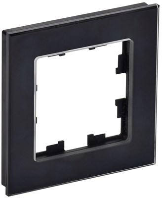 BRITE Рамка 1-мест. РУ-1-2-БрЧ стекло черн. IEK BR-M12-G-K02 - фото 242208