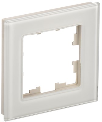 BRITE Рамка 1-мест. РУ-1-2-БрВа стекло ванильный IEK BR-M12-G-K10 - фото 242210