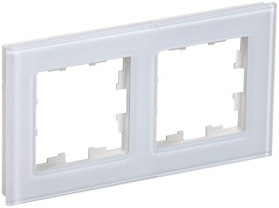 BRITE Рамка 2-мест. РУ-2-2-БрБ стекло бел. IEK BR-M22-G-K01 - фото 242211