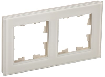 BRITE Рамка 2-мест. РУ-2-2-БрВа стекло ванильный IEK BR-M22-G-K10 - фото 242214