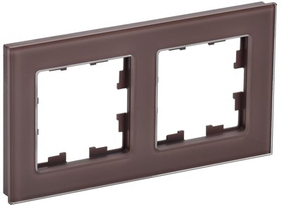 BRITE Рамка 2-мест. РУ-2-2-БрТБ стекло бр. IEK BR-M22-G-K45 - фото 242216