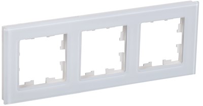 BRITE Рамка 3-мест. РУ-3-2-БрБ стекло бел. IEK BR-M32-G-K01 - фото 242217