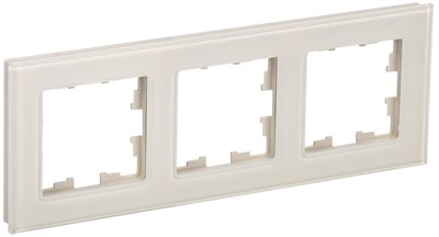 BRITE Рамка 3-мест. РУ-3-2-БрВа стекло ванильный IEK BR-M32-G-K10 - фото 242220