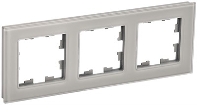 BRITE Рамка 3-мест. РУ-3-2-БрД стекло дым. IEK BR-M32-G-K30 - фото 242221