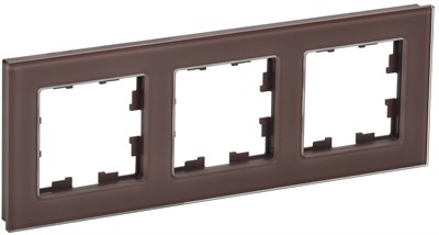 BRITE Рамка 3-мест. РУ-3-2-БрТБ стекло бр. IEK BR-M32-G-K45 - фото 242222