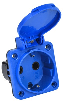 MAGNUM Розетка панельная SCHUKO РП11-3 IP44 синий IEK PSN71-016-3-2-44-K07 - фото 242381