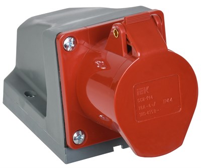 Розетка стац. ССИ-114 16А-6ч 380В 3P+PE IP44 IEK PSR12-016-4 - фото 242388