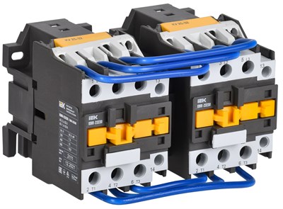 Контактор КМИ-23230 реверс 32А 400В/АС3 2NO IEK KKM23-032-400-20-1 - фото 242407