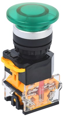 Кнопка D8-11M "Грибок" d=22мм 1NO+1NC зеленая IEK BBG30-11M-3-22-K06 - фото 242531