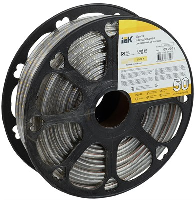 Лента LED 50м LSR-2835WW60-4,8-IP67-220В IEK LSR3-1-060-67-0-50 - фото 242913