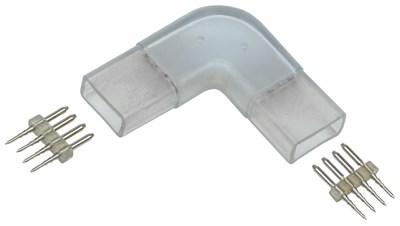 Коннектор угловой 5шт RGB 14мм (разъем-разъем) IEK LSCON14-RGB-220-05 - фото 242932
