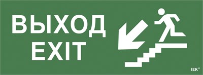Этикетка самокл. 350х130мм "Выход/лестница вниз/фигура" IEK LPC10-1-35-13-VLVNF - фото 243141