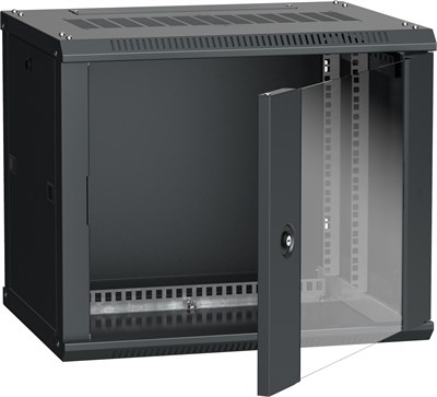 ITK Шкаф LINEA W 9U 600x450 мм дверь стекло, RAL9005 LWR5-09U64-GF - фото 243288