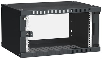 ITK Шкаф LINEA WE 6U 600x450мм дверь стекло черный LWE5-06U64-GF - фото 243316
