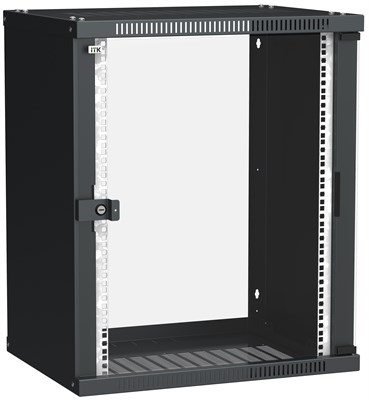 ITK Шкаф LINEA WE 15U 600x450мм дверь стекло черный LWE5-15U64-GF - фото 243317
