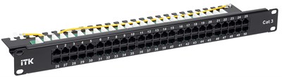 ITK 1U телефонная патч-панель кат. 3 50 порт. RJ45 (Dual) PP50-1UC03U-D05 - фото 243420