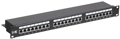 ITK 1U патч-панель кат.5Е STP, 24 порта (Dual), с кабельным органайзером PP24-1UC5ES-D05 - фото 243421
