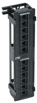 ITK Настенная патч-панель кат.5Е UTP, 12 портов (IDC Dual) PP12-C5EU-D05 - фото 243429