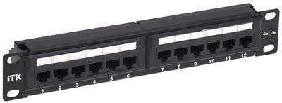 ITK 1U патч-панель кат.5E UTP 12 портов 10" Dual IDC PP12-1UC5EU-D05-10 - фото 243435