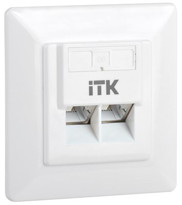 ITK Внутренняя инф. розетка RJ45 кат. 6 FTP 2 порта CS2-1C06F-2-1 - фото 243490