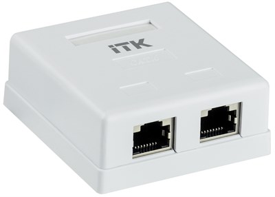 ITK Настенная инф. розетка RJ45 кат. 6 FTP 2-порт CS2-1C06F-22 - фото 243491