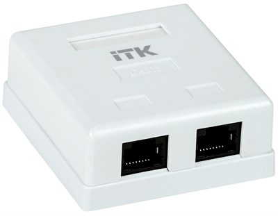 ITK Настенная инф.розетка RJ-45, кат.6, 2-порта CS2-1C6U-22 - фото 243493