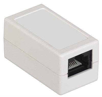 ITK Проходной адаптер кат.5E UTP, тип RJ45-RJ45, белый CS70-1C5EU - фото 243502