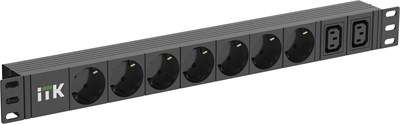 ITK PDU 7 розеток нем. ст. + 2 С13 1U каб. 2м нем. ст. PH22-7D2C131-P - фото 243576