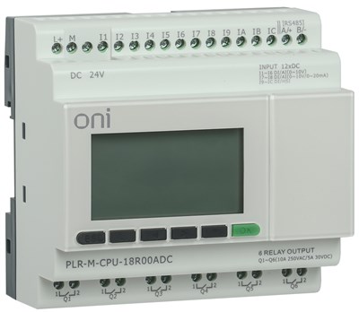 Микро ПЛК PLR-M. CPU DI12/DO06(R) 24В DC ONI PLR-M-CPU-18R00ADC - фото 243604