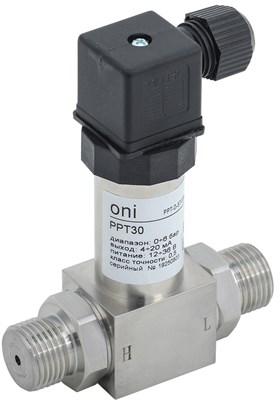 Преобр. давл. PPT30 0,5% 0-6Бар 4-20мА G1/2 DIN43650 ONI PPT-D-ST-006-4-20-2-2 - фото 243637