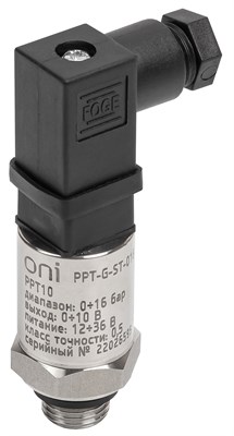 Преобр. давл. PPT10 0,5% 0-16Бар 0-10В G1/4 Mini 4-pin ONI PPT-G-ST-016-0-10-1-1 - фото 243644