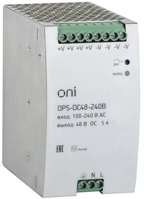 Блок питания OPS 220В AC/48В DC 240Вт ONI OPS-DC48-240B - фото 243658