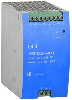 Блок питания OPSE 220В AC/24В DC 480Вт ONI OPSE-DC24-480B - фото 243662